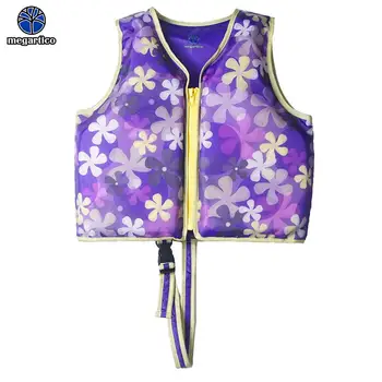 

Megartico Life Jacket Kids Purple Color Flower Print Child Swim Trainer Vest Float Foam Vest Toddler Swim Safety Jacket