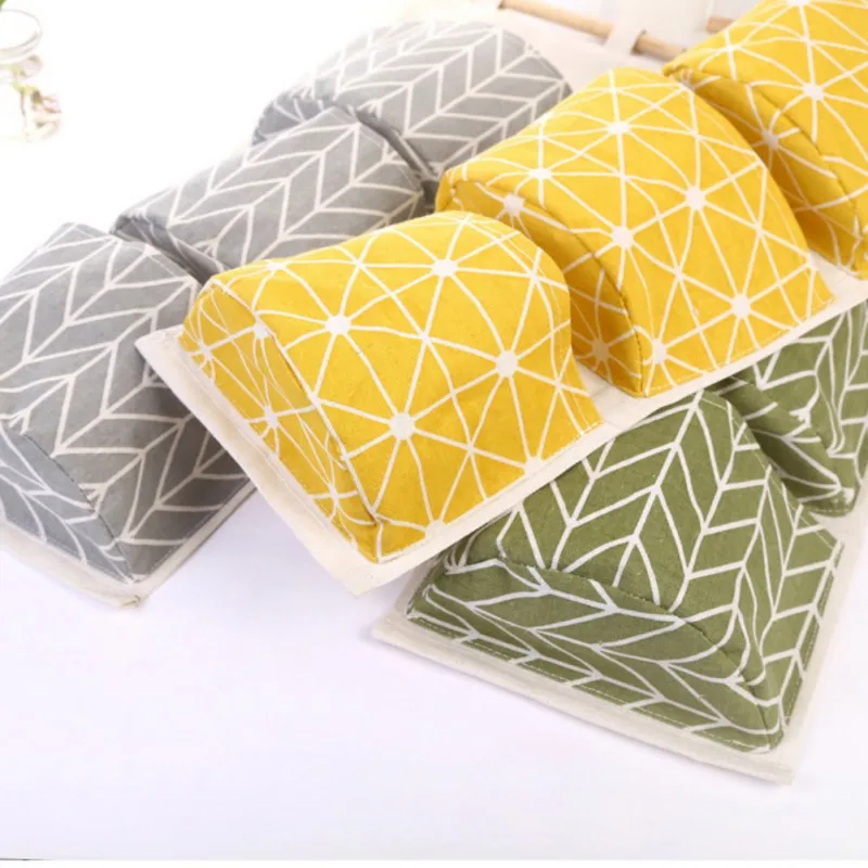 

Simple Geometic Three-layer Storage Bag Linen Cotton Wall Hanging Storage Bags Organizer Home Wall Decor