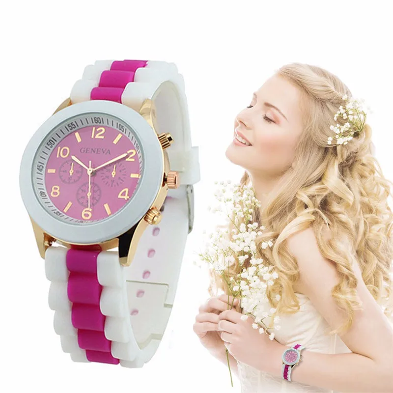 Часы для женщин, новые модные розовые часы для девочек, силиконовые спортивные милые детские часы для женщин, дешевые часы для платья, горячая распродажа