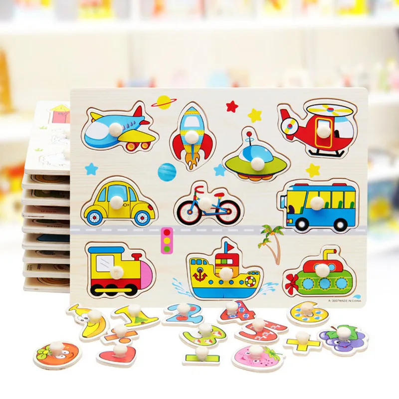 

30cm Wooden Puzzle Kids Early Educational Toys Hand Grasp Puzzle Toy Educational Toys for Children