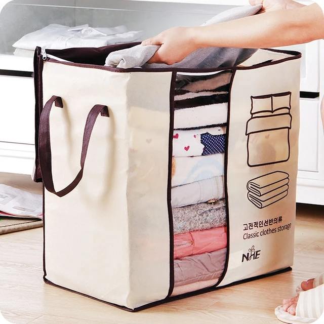 Non Woven Collapsible Plus Size Clothes Storage Bag Organizer Closet Non Woven Collapsible Plus Size Clothes Storage Bag Organizer Closet For Pillow Quilt Blanket