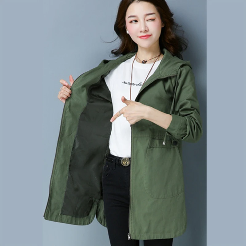Mode Lâche Manteau Manches Longues Army Ky178 Pure 2018 Tranchée Coupe Femmes Automne Blue Couleur khaki Outwear Printemps Élégante vent Dame Green Grande À Nouvelles navy Taille qVUzMSp