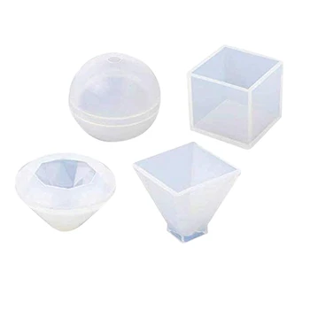 

Resin Casting Molds Silicone Epoxy Resin Molds Including Sphere Cube Pyramid Diamond For Polymer Clay,Crafting, Resin Epoxy,Je