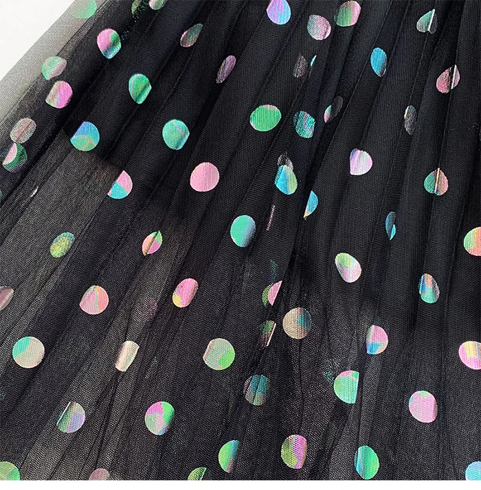 Модная юбка миди длинная Тюлевая сетчатая юбка женская новая 2019 летняя разноцветная юбка в горошек женская элегантная розовая синяя