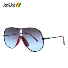 JackJad Винтаж Для мужчин авиации Стиль градиентными линзами без оправы UV400 модные двумя точками, фирменный дизайн, солнцезащитные очки Oculos De Sol masculino 22093