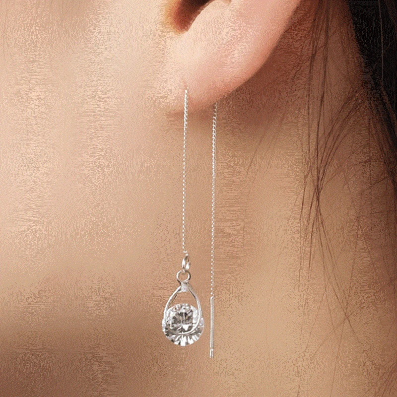 Fashion earrings Women Stylish Gold Silver Color Star Streamlined Tassel Long Crystal Earrings Women Girl Jewelry boucle d'oreille2