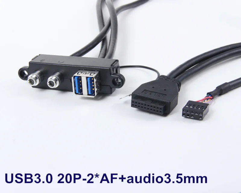 

Internal USB 3.0 PCI Cable Motherboard Connection 2 Port USB3.0 20P To 2*AF+audio3.5mm Baffle Cable PCI ,Free Shipping By FedEx