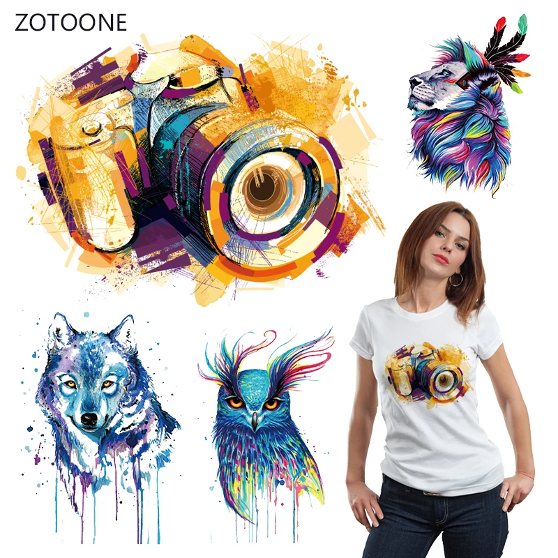 

ZOTOONE Colorful Ink Stripes Iron on Transfer Patches on Clothing Diy Patch Heat Transfer for Clothes Decoration Sticker Gifts G