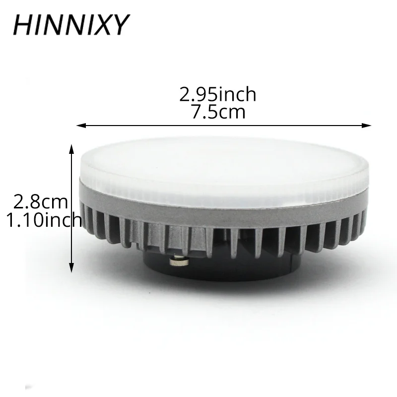 Hinnixy Светодиодная лампа GX53 8W 110V 240V алюминиевая охлаждающая матовая крышка для ПК