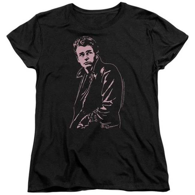 Trevco Dean-Coat - Short Sleeve Womens Tee - Black Large