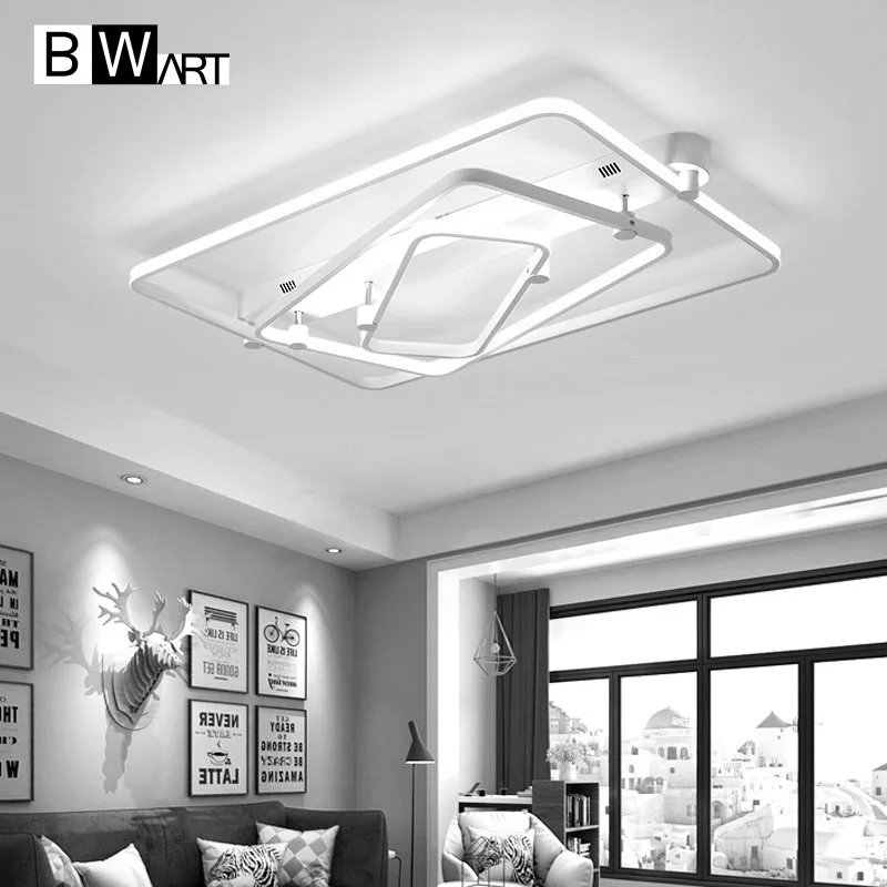 

BWART Square modern led chandelier for living room bedroom dining room New design Indoor home lamp chandelier Remote lighting