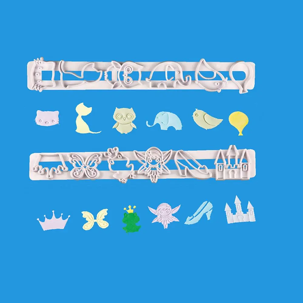 

2pcs/set Animals Fairy Tale Decoration Cookie Cutter Shape Food Grade Plastic Cake Cutters Biscuit Mold Cake Tools