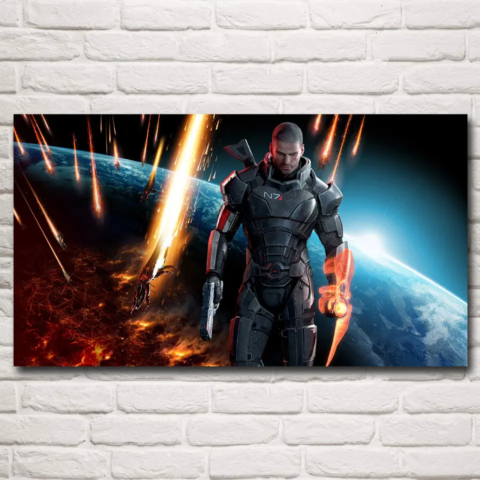 Mass Effect 2 3 4 съемка экшен игра постеры и принты Спальня Гостиная художественная