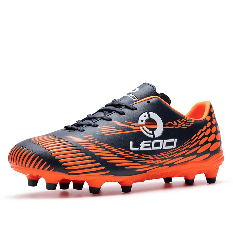 Детская футбольная обувь для девочек и мальчиков AG FG футбольные бутсы футбольные гоночные тренировочные кроссовки для детей размер 33-45 - Цвет: 9006T orange