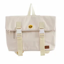 Унисекс Винтажный холщовый хлопковый рюкзак, сумка со смайликом, квадратная Складная женская школьная сумка, модный дизайн, оригинальная сумка для ноутбука