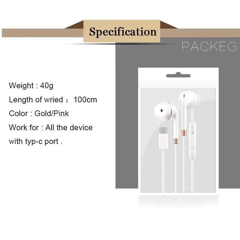 Проводные наушники USB Type C с защитой от обертывания микрофоном вкладыши для Xiaomi 8SE