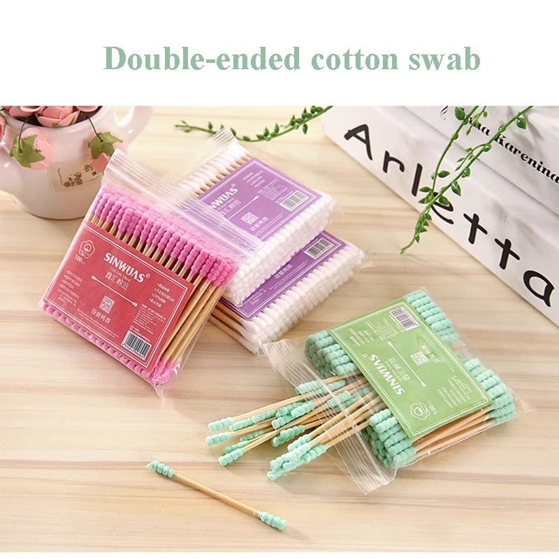 100pcs/ Pack Double Head Cotton Swab Women Makeup Cotton Buds Tip For Medical Wood Sticks Nose Ears Cleaning Health Care Tools 100pcs/ Pack Double Head Cotton Swab Women Makeup Cotton Buds Tip For Medical Wood Sticks Nose Ears Cleaning Health Care Tools