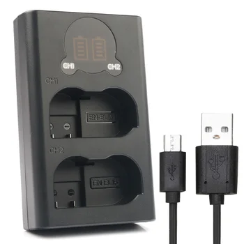 

LANFULANG EN-EL15 EN-EL15A Dual LCD USB Battery Charger Compatible with for Nikon 1 V1, D7100, D750, D7000, D7200, D7500, D810,