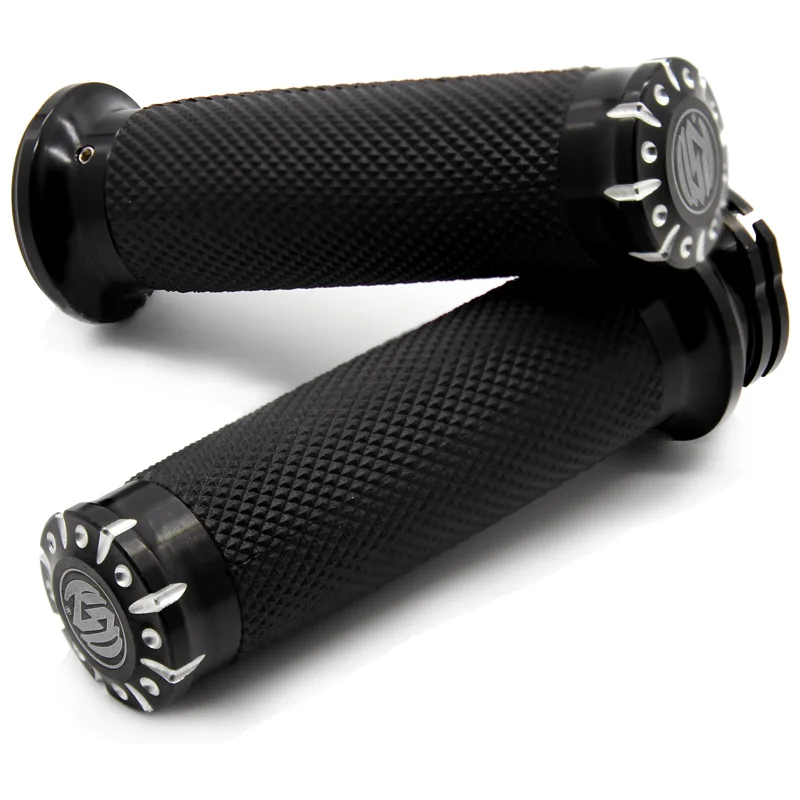 NUOXINTR 25MM Aluminum Motorcycle Handlebar Grips CNC Handle Bar Grips For Harley Sportster Cruiser Bobber Chopper