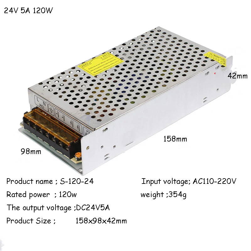 Высококачественные DC5V 12 V 24 V питания со светодиодной полосой к адаптеру AC100V-240V 1.25A 2A 3A 4A 5A 10A 15A 20A 30A 40A 50A 60A Мощность питания