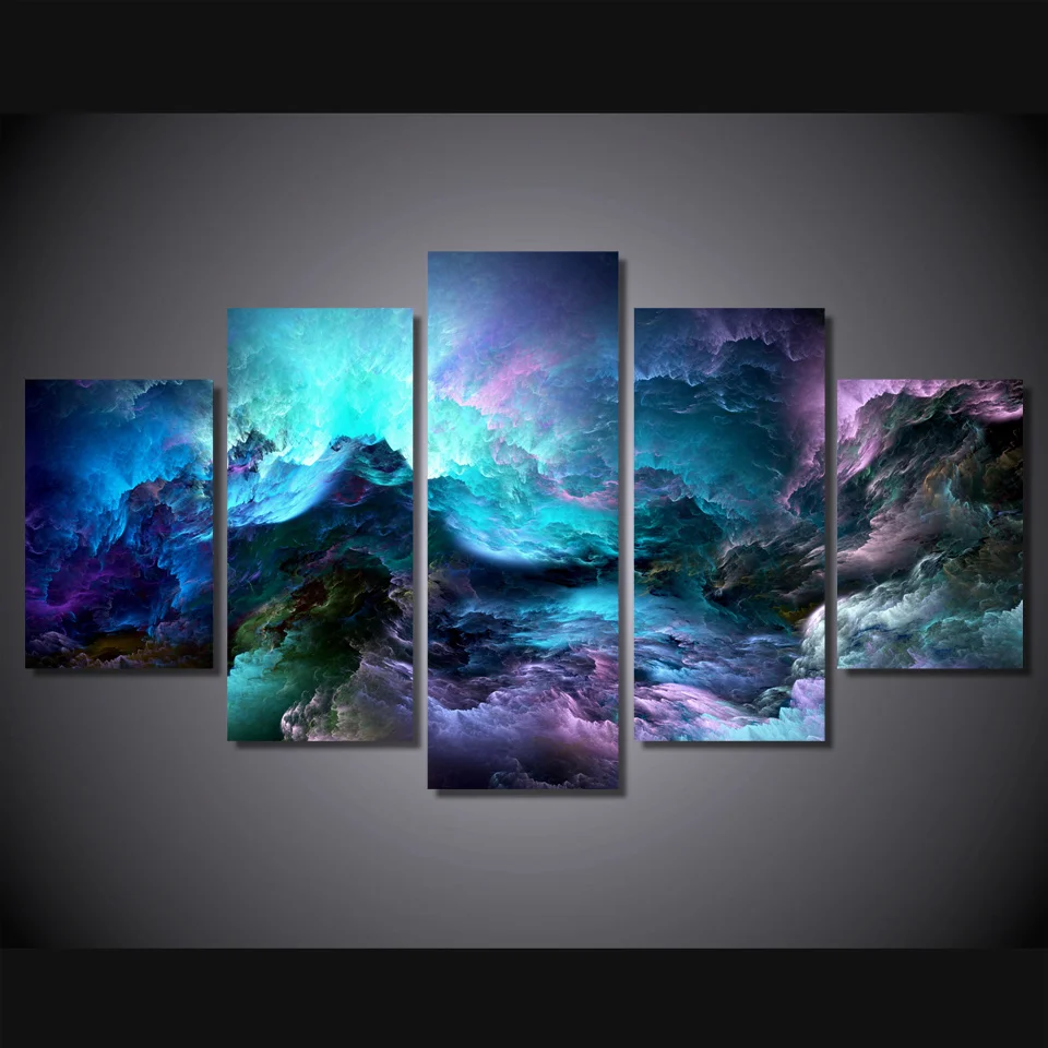 

HD Printed abstract colors clouds Group Painting Canvas Print room decor print poster picture canvas Free shipping/ny-1606