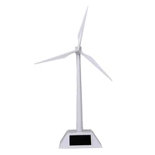 Solar Powered Rotating Base Desktop Model Solar Powered ABS Plastics Windmills Wind Turbine White for Kids