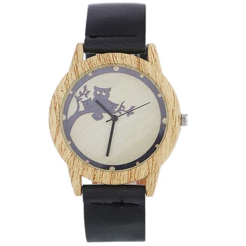 

2020 Fashion Women Watches Wood Cartoon Owl Watch Female Luxury Casual Wrist Clock Ladies Quartz Lovers Gifts Unisex watches