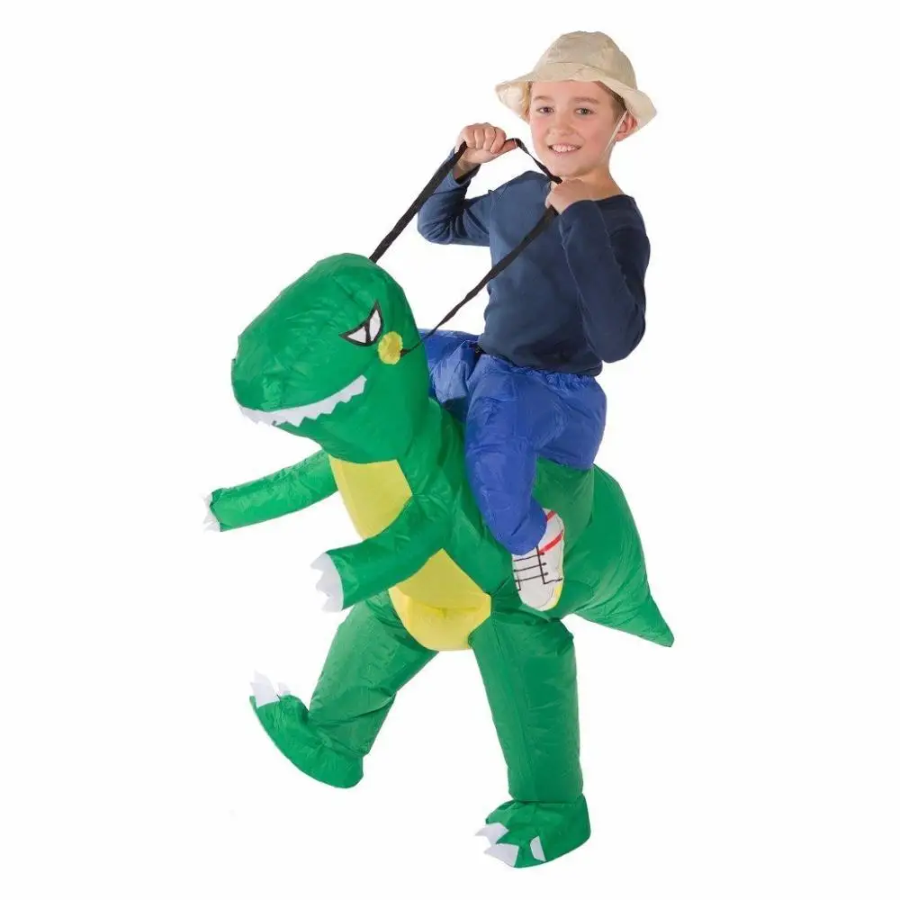 Kopen Vrouwen Mannen Opblaasbare T Rex Trex Dinosaurus Kostuums Halloween Christmas Party Cosplay Blowup Pak Volwassen Kid Carnaval Dress Mascotte