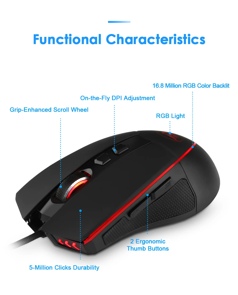 Redragon M909 Emperor Gaming Wired Mouse 5