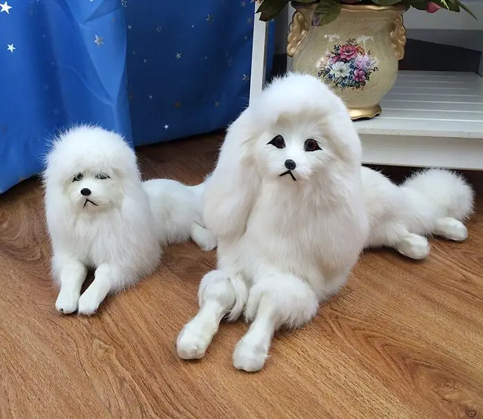 

simulation animal white lying poodle dog model ,polyethylene&furs handicraft Figurines & Miniatures decoration toy gift a2956