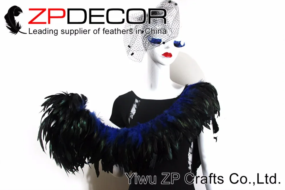 ROYAL BLUE Half Bronze Coque Tail Strung feathers (10)