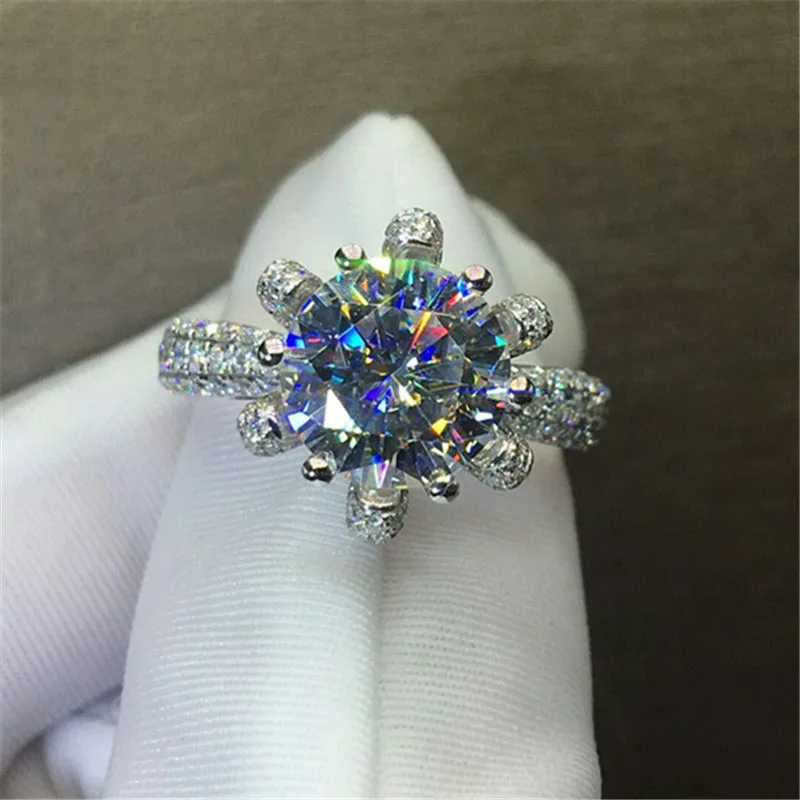 18 K 750Au золото Moissanite АЛМАЗНОЕ КОЛЬЦО D Цвет VVS с национальным сертификатом MO-00103