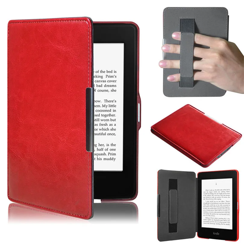 Чехол для планшета для Amazon Kindle Paperwhite 5 защитный чехол funda 6 дюймов ультра тонкий умный кожаный чехол-футляр на магните A50 - Цвет: Красный