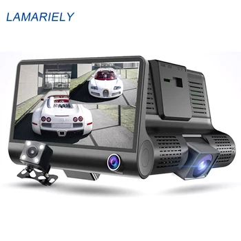 

4'' Car DVR Dash Camera 1080P 170 Degree Dashcam Rear View Camera Car DVR Waterproof Three Lens Video Recorder Auto Registrar