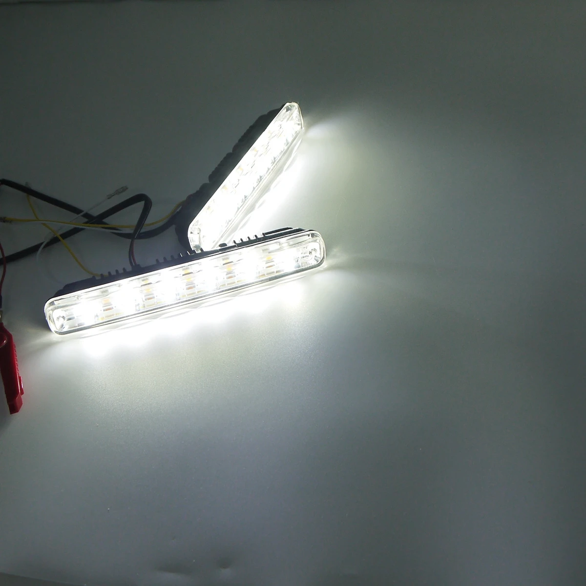 Eonstime комплект покрытый 18 см 9 V-20 V 11LED SMD LED DRL лампы транспортного средства автомобильные фары дневного света светильник безопасности бег сигнала поворота светильник Белый Янтарь 16W