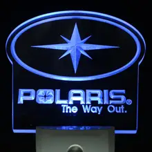 ws0075 Polaris Snowmobile logo Sale New Day/ Night Sensor Led Night Light Sign