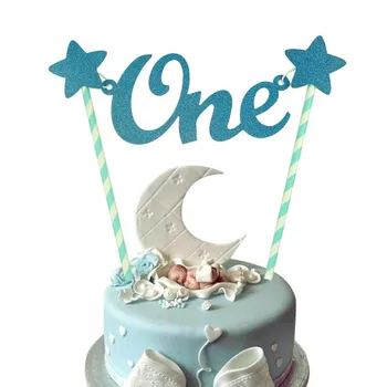 

Baby 1st Birthday Cake Topper One Cake Toppers DIY Colorful Baby Shower Smash Cake Decorations Child Kid Birthday Party Supplies