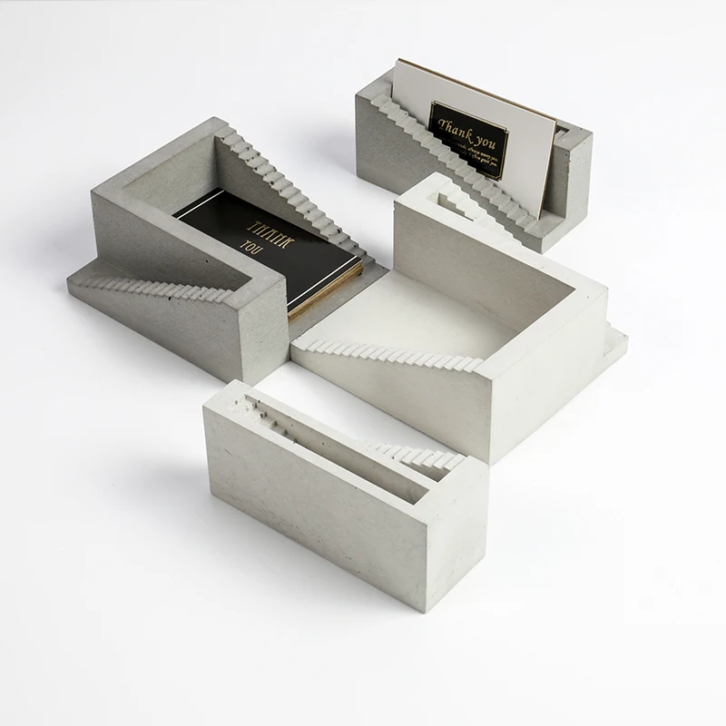 Микростроение лестницы дизайн бетона зажим для карт силиконовые формы мужские Принадлежности Бизнес Офис цемента держатель для карт плесень