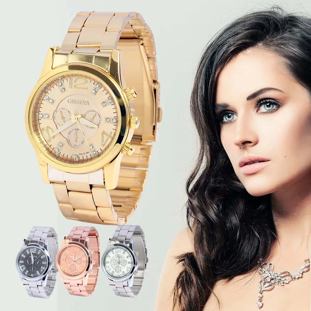 

Multicolor Calendar Business Diamond Studded Three Eyes Set Quartz Watch women watches Dress watch Party decoration gifts Fema