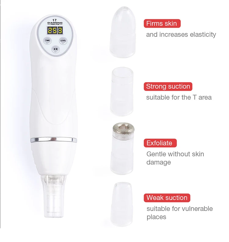 Máquina da Beleza do Diamante Descamação da Pele Equipamentos de Limpeza Limpa os Poros Mini Dermoabrasão Rosto Vácuo Facial Acne Cravo Remover 14 Cheap Utensílios de cuidado facial