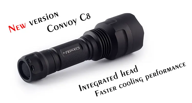 Convoy C8 Cree XM-L2 U2-1A 960lm 8-Mode белый светодиодный светильник-вспышка с 18650+ фонарем, самозащитой, Кемпинговый светильник, лампа, для велосипеда