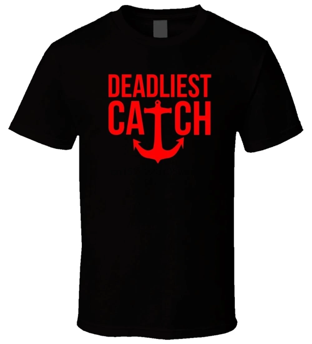 

Deadliest Catch Reality Tv Series 5 Black Men High Quality Casual Printing Tee