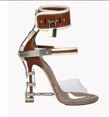 Обувь на высоком металлическом каблуке, украшенная кристаллами; обувь в стиле Рианны; сандалии со стразами; женские вечерние сандалии с косым ремешком из ПВХ - Цвет: as pic