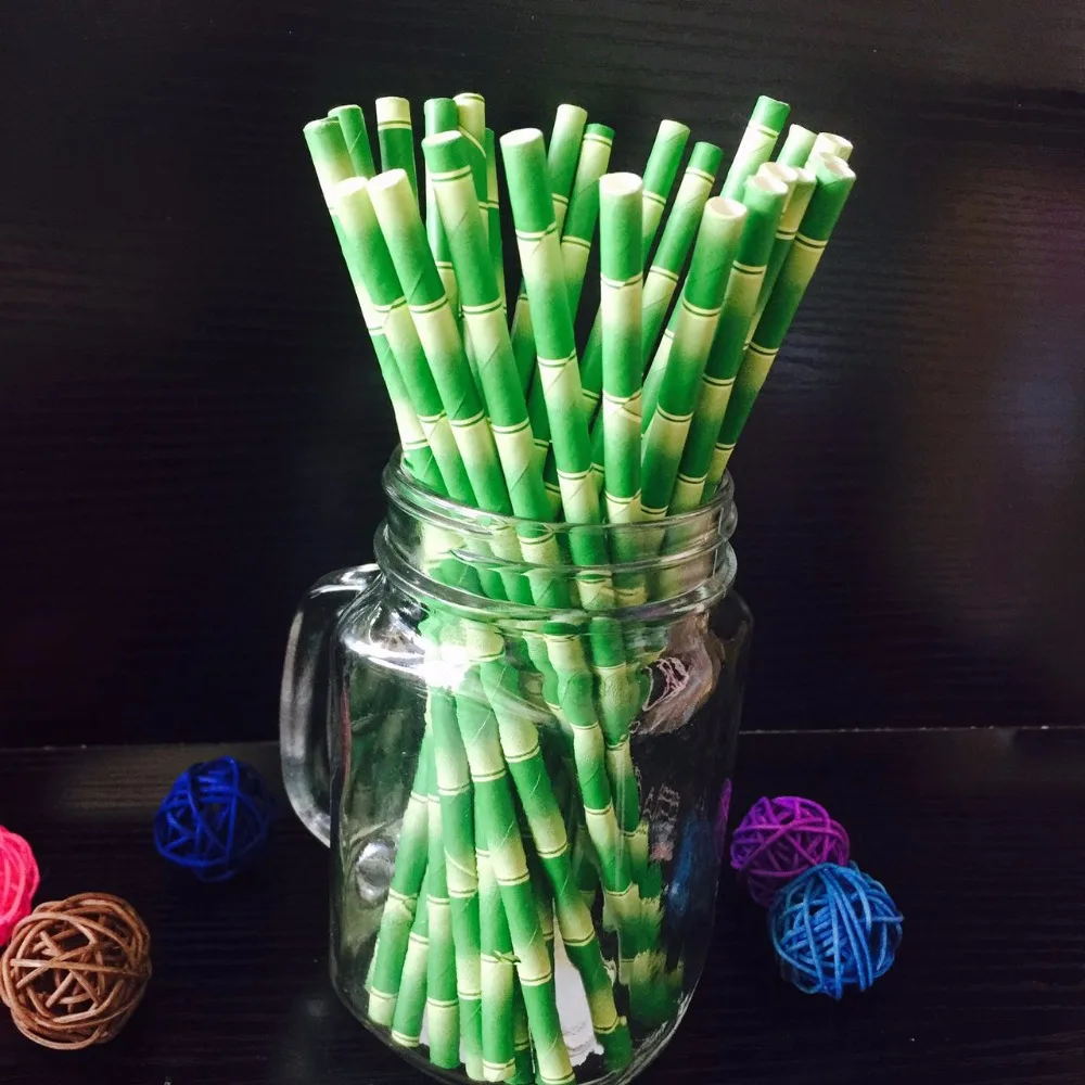 

25pcs/pack Bamboo Paper Safari Panda Straws- Jungle Party Straws-Bamboo Birthday Panda Party Straws-Panda Baby Shower Decor