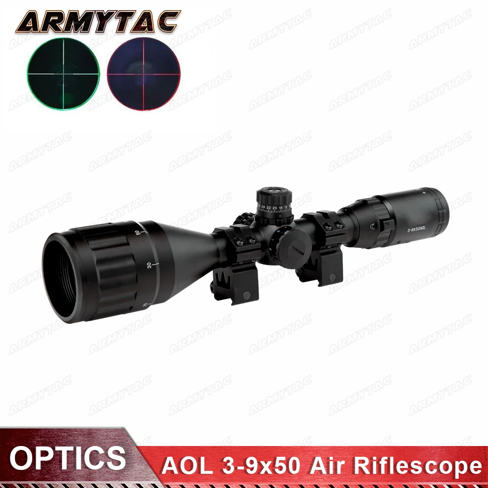 

OPTICS 3-9X50 AOL Tactical Air Riflescope Optical Spotting Scopes Self-delustering Cylinder Sighting Hunting Sniper Sight