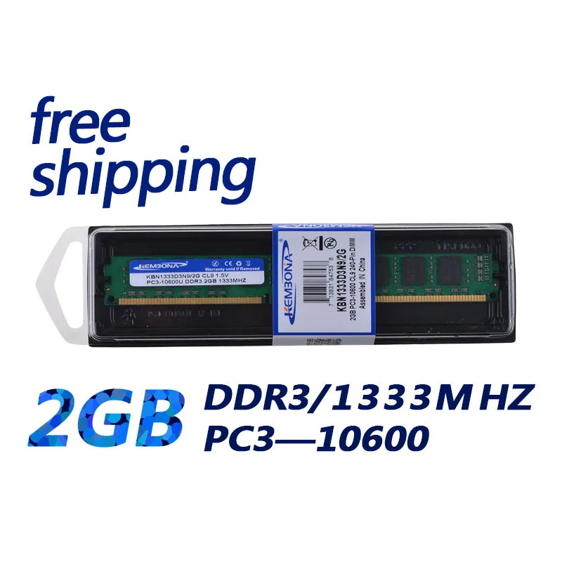

KEMBONA Good pricePC RAM MEMORY DDR3 2GB DDR3 2G RAM 1333 MHZ 8bit PC, low density Free shipping