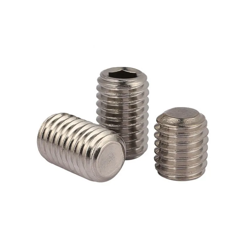 

100pcs/lot M2*2/3/4/5/6/8/10 DIN913 stainless steel hex socket set screw with flat point