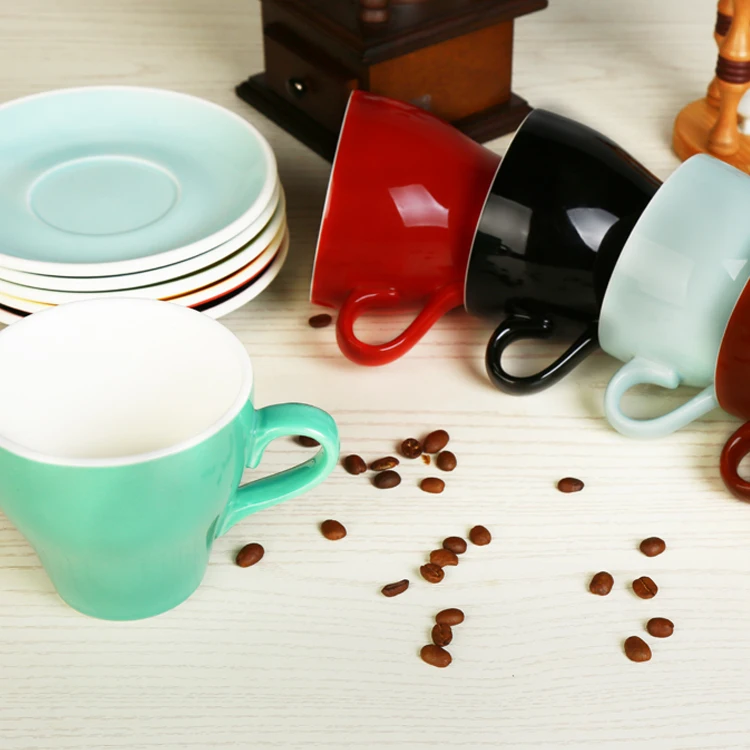 

350ml shipping professional pull cup fancy latte cup scae Match coffee cup tulip type wide cup and saucer