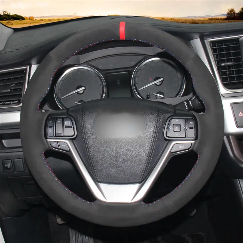 MEWANT черная крышка рулевого колеса из искусственной замши для Toyota Highlander Sienna - Название цвета: Style-01