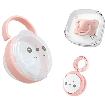 

Ruiwjx Baby Silicone Pacifier Set Anti-Three Red Anti-Lost Chain Portable Soft Pacifier Toy Set